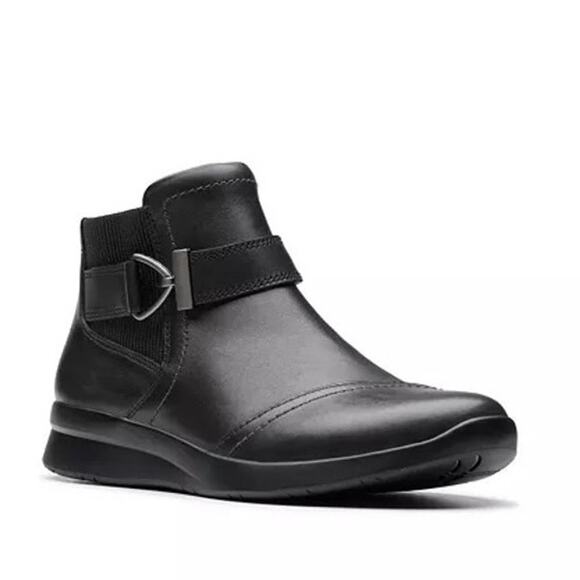 Clarks Women's Collection Black Leather Ellowyn Strap Boots Size 6 New - Picture 13 of 13